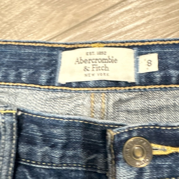 Abercrombie & Fitch Blue Distressed Jean Shorts - Picture 2 of 3
